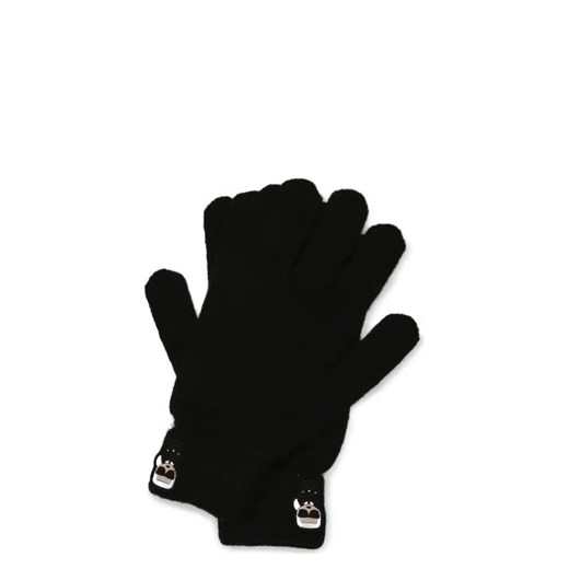 Karl Lagerfeld Rękawiczki K/Ikonik Patch Knit | z dodatkiem wełny i kaszmiru Karl Lagerfeld M okazyjna cena Gomez Fashion Store