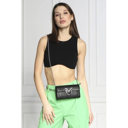 Pinko Skórzana listonoszka LOVE ONE WALLET C VITELLO SETA Pinko One Size wyprzedaż Gomez Fashion Store