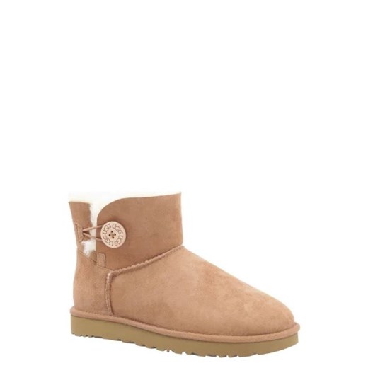 UGG Skórzane śniegowce Mini Bailey Button II | z dodatkiem wełny 38 Gomez Fashion Store