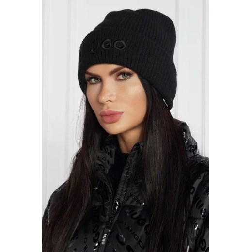 HUGO Czapka Social | z dodatkiem wełny i kaszmiru One Size Gomez Fashion Store promocyjna cena