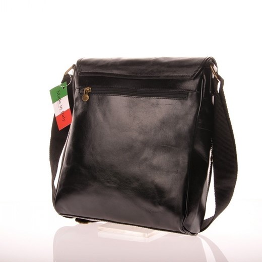 MADE IN ITALY Postino 153 czarna włoska torebka skórzana listonoszka skorzana-com  