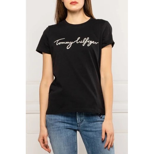 Tommy Hilfiger T-shirt | Regular Fit ze sklepu Gomez Fashion Store w kategorii Bluzki damskie - zdjęcie 172773239