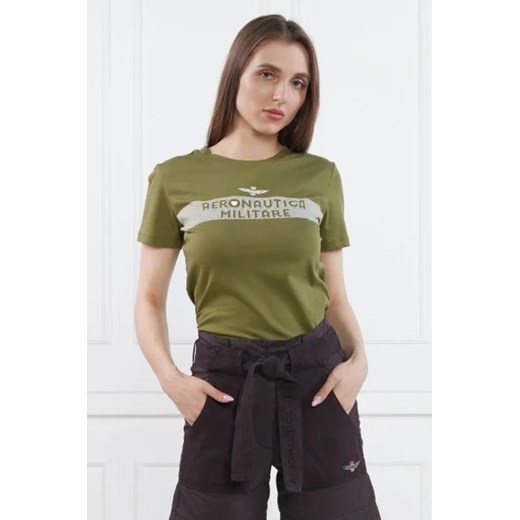 Aeronautica Militare T-shirt | Slim Fit ze sklepu Gomez Fashion Store w kategorii Bluzki damskie - zdjęcie 172778975