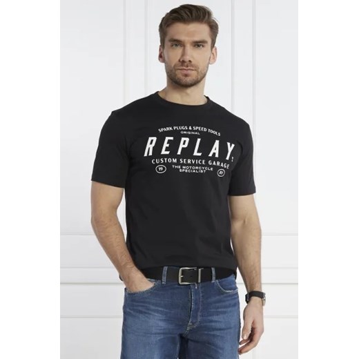 Replay T-shirt | Regular Fit ze sklepu Gomez Fashion Store w kategorii T-shirty męskie - zdjęcie 172782007