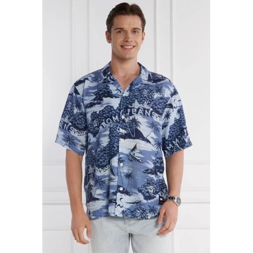 Tommy Jeans Koszula HAWAIIAN CAMP | Relaxed fit | z dodatkiem lnu Tommy Jeans M promocyjna cena Gomez Fashion Store