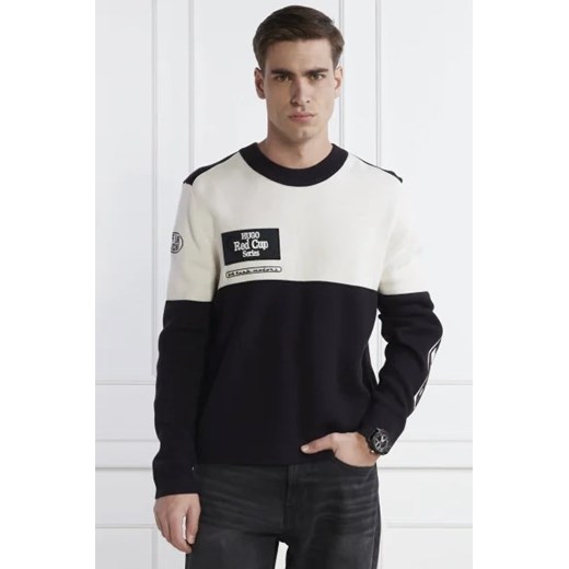 HUGO Sweter soccar | Regular Fit | z dodatkiem wełny ze sklepu Gomez Fashion Store w kategorii Swetry męskie - zdjęcie 172785156