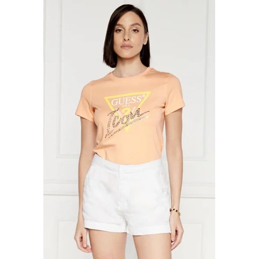 GUESS T-shirt ICON TEE | Regular Fit ze sklepu Gomez Fashion Store w kategorii Bluzki damskie - zdjęcie 172785325