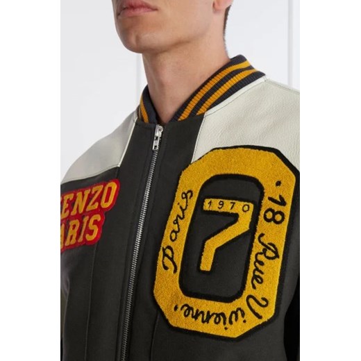 Kenzo Skórzana kurtka bomber | Regular Fit | z dodatkiem wełny Kenzo M okazja Gomez Fashion Store
