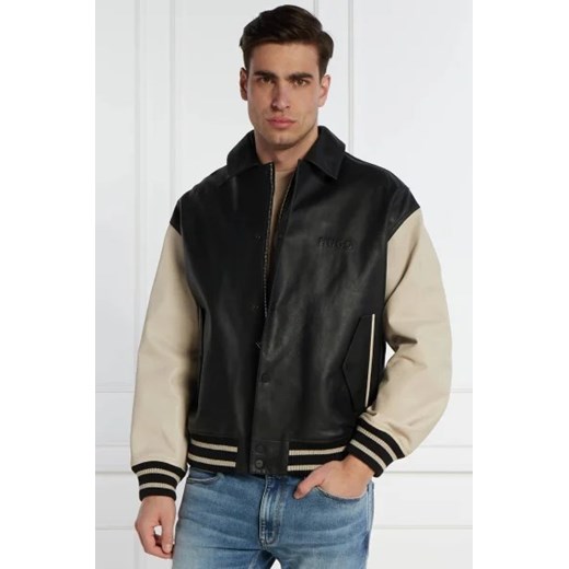 HUGO Skórzana kurtka bomber                                                                                    Lugos | Regular Fit ze sklepu Gomez Fashion Store w kategorii Kurtki męskie - zdjęcie 172787088