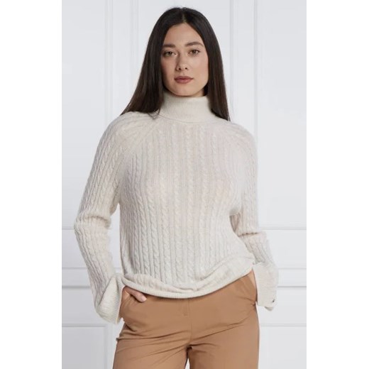 Tommy Hilfiger Wełniany golf SOFT CABLE ROLL | Regular Fit Tommy Hilfiger S okazja Gomez Fashion Store