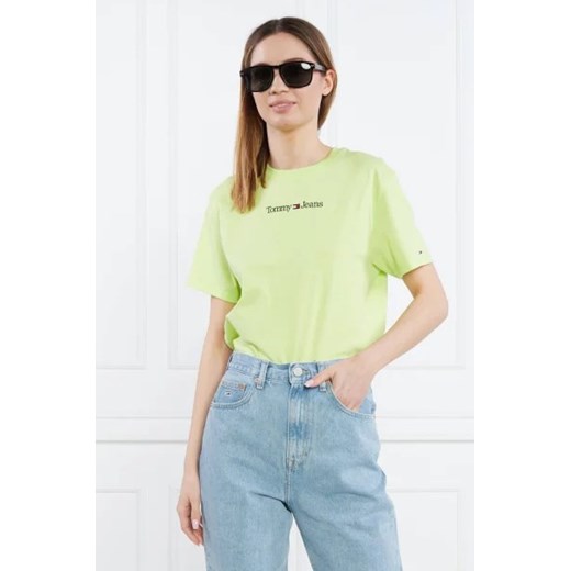 Tommy Jeans T-shirt SERIF LINEAR | Regular Fit ze sklepu Gomez Fashion Store w kategorii Bluzki damskie - zdjęcie 172798667