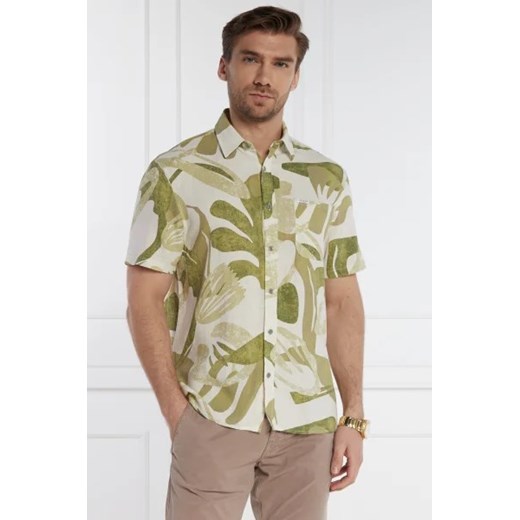GUESS Lniana koszula SS COLLIN INSIDE PRI | Regular Fit Guess XXL promocja Gomez Fashion Store