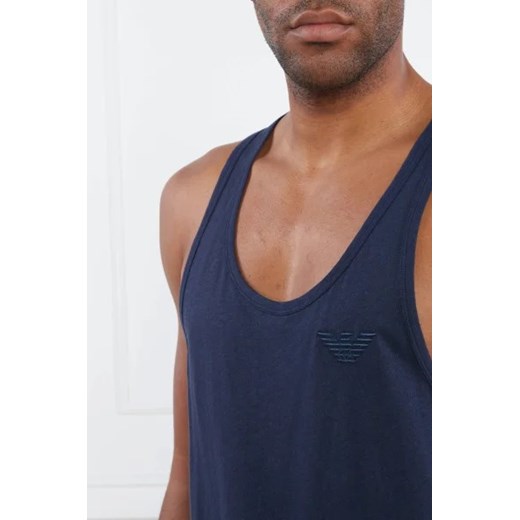Emporio Armani Tank top | Regular Fit | z dodatkiem lnu Emporio Armani M okazyjna cena Gomez Fashion Store