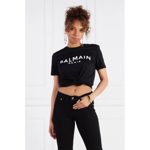 Balmain T-shirt PRINTED | Regular Fit ze sklepu Gomez Fashion Store w kategorii Bluzki damskie - zdjęcie 172809228