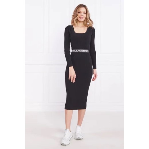 Karl Lagerfeld Sukienka logo-print ribbed ze sklepu Gomez Fashion Store w kategorii Sukienki - zdjęcie 172818439