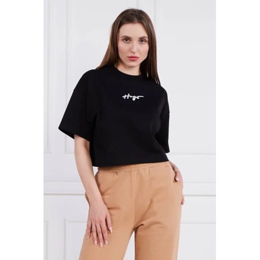HUGO T-shirt Cropped Tee_3 | Cropped Fit ze sklepu Gomez Fashion Store w kategorii Bluzki damskie - zdjęcie 172822386
