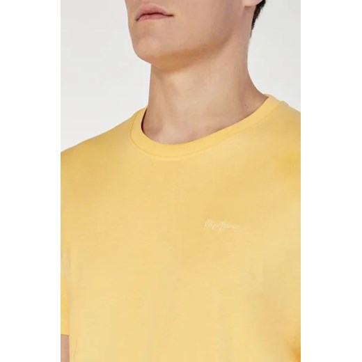 T-shirt męski Pepe Jeans żółty z krótkim rękawem