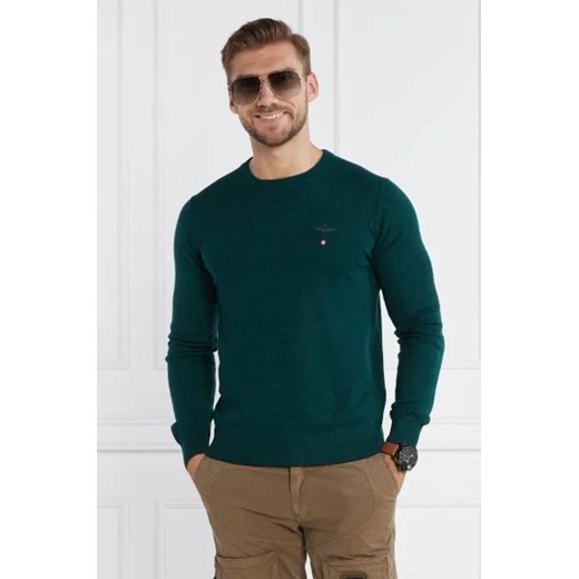Aeronautica Militare Wełniany sweter | Regular Fit ze sklepu Gomez Fashion Store w kategorii Swetry męskie - zdjęcie 172832498