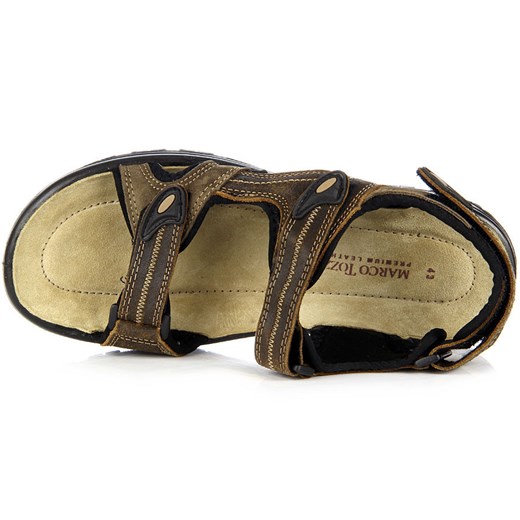 MARCO TOZZI 18400-24 skórzane brązowe sandały męskie lekkie komfortowe butyraj-pl  sandały
