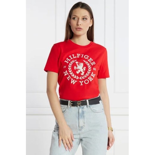 Tommy Hilfiger T-shirt REG CREST C-NK TEE SS | Regular Fit ze sklepu Gomez Fashion Store w kategorii Bluzki damskie - zdjęcie 172836126