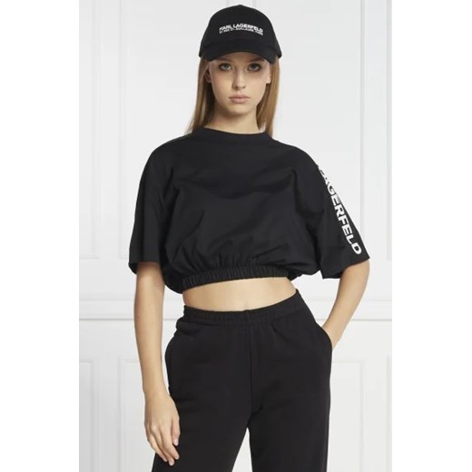 Karl Lagerfeld T-shirt nylon mix | Relaxed fit ze sklepu Gomez Fashion Store w kategorii Bluzki damskie - zdjęcie 172837576