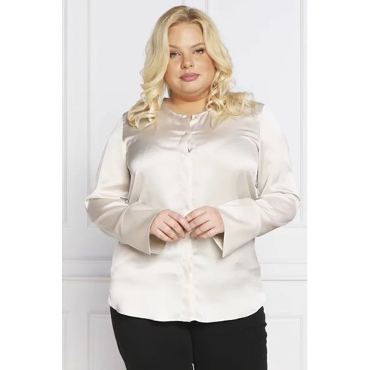 Persona by Marina Rinaldi Satynowa bluzka FASCIA plus size | Regular Fit ze sklepu Gomez Fashion Store w kategorii Bluzki damskie - zdjęcie 172837676