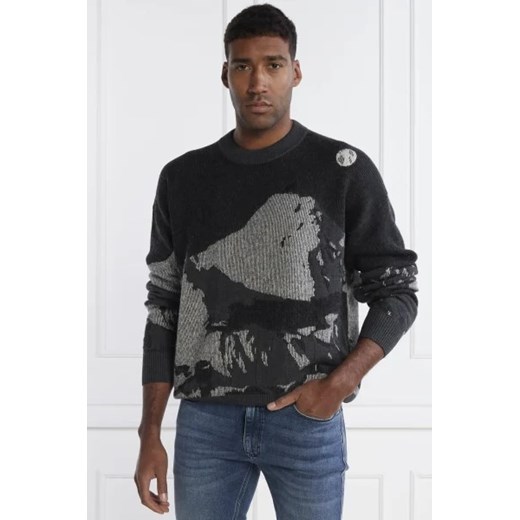 HUGO Wełniany sweter Sermatt | Oversize fit L wyprzedaż Gomez Fashion Store