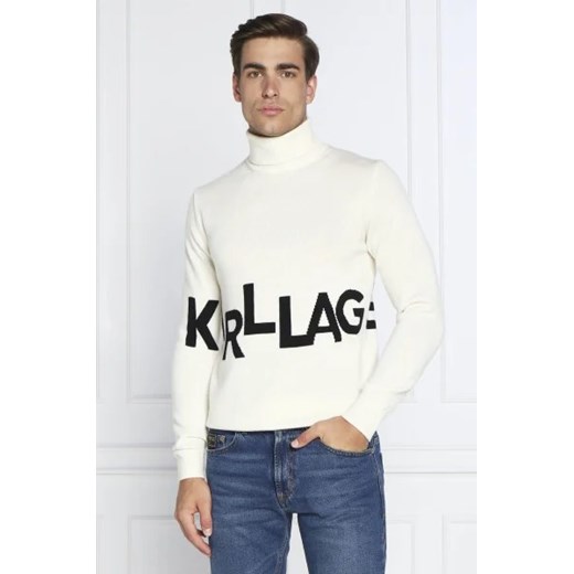 Karl Lagerfeld Wełniany golf | Regular Fit Karl Lagerfeld S okazja Gomez Fashion Store