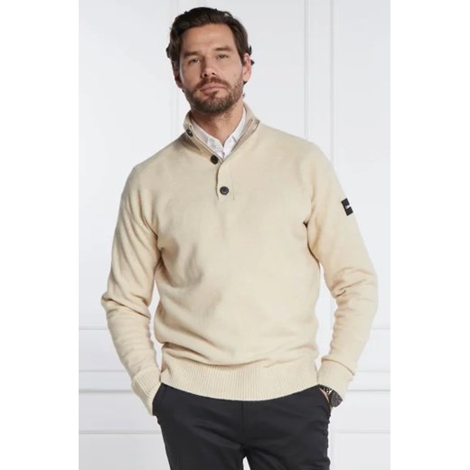 Calvin Klein Sweter LYCRA BLEND BUTTON QUARTER ZIP | Regular Fit | z dodatkiem wełny ze sklepu Gomez Fashion Store w kategorii Swetry męskie - zdjęcie 172840395
