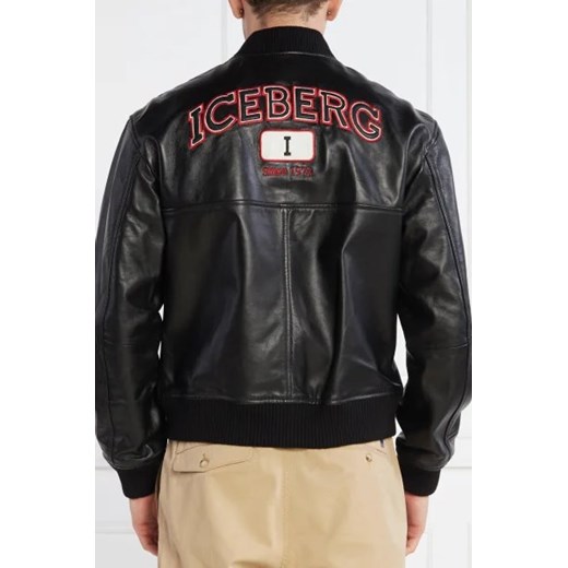 Iceberg Skórzana kurtka bomber | Regular Fit Iceberg 52 okazyjna cena Gomez Fashion Store
