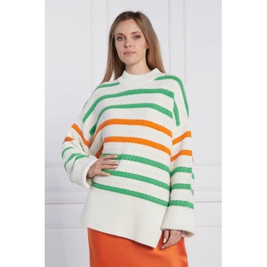 Samsøe Samsøe Sweter | Relaxed fit | z dodatkiem lnu S okazja Gomez Fashion Store