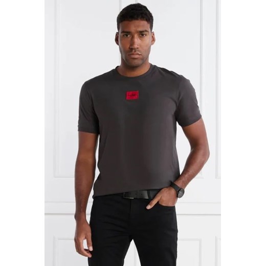 T-shirt męski czarny Hugo Boss z krótkimi rękawami 