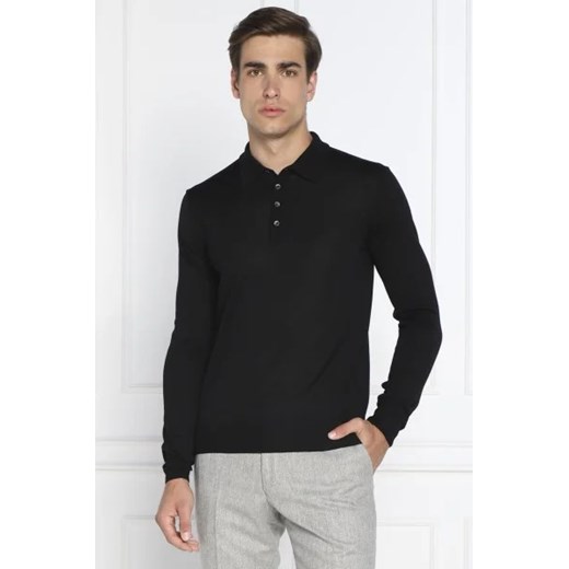 Oscar Jacobson Wełniany sweter Ruben Poloshirt L-S | Slim Fit ze sklepu Gomez Fashion Store w kategorii Swetry męskie - zdjęcie 172849318