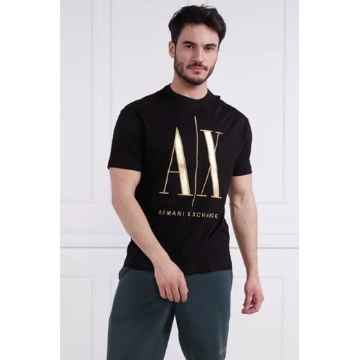 Armani Exchange t-shirt męski czarny w stylu młodzieżowym 