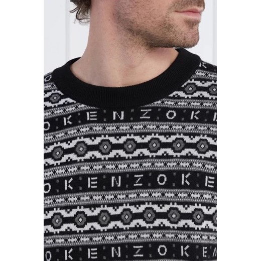 Kenzo Wełniany sweter JACQUARD REGULAR JUMPER | Regular Fit Kenzo S okazja Gomez Fashion Store