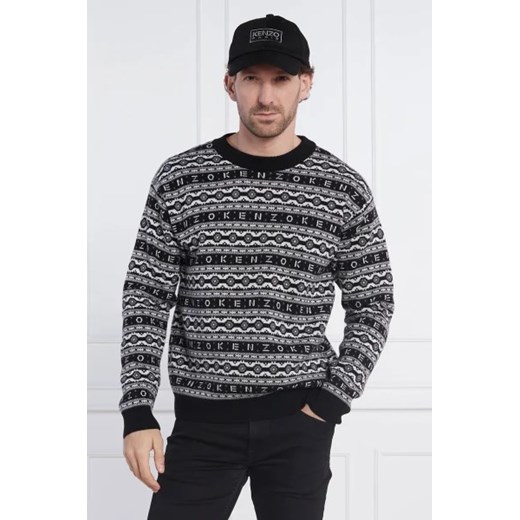 Kenzo Wełniany sweter JACQUARD REGULAR JUMPER | Regular Fit ze sklepu Gomez Fashion Store w kategorii Swetry męskie - zdjęcie 172859889