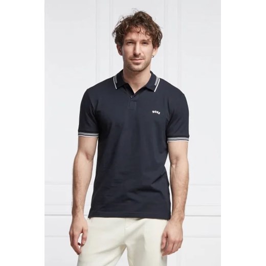 BOSS GREEN Polo Curved | Slim Fit | stretch ze sklepu Gomez Fashion Store w kategorii T-shirty męskie - zdjęcie 172865949