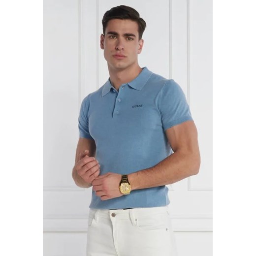 GUESS Polo | Regular Fit | z dodatkiem jedwabiu Guess S Gomez Fashion Store promocyjna cena
