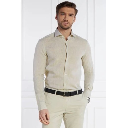 BOSS BLACK Lniana koszula H-HANK | Slim Fit ze sklepu Gomez Fashion Store w kategorii Koszule męskie - zdjęcie 172874937