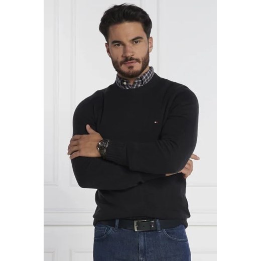 Tommy Hilfiger Wełniany sweter MULTI HTR MERINO CREW NECK | Regular Fit ze sklepu Gomez Fashion Store w kategorii Swetry męskie - zdjęcie 172876928