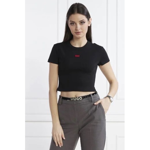 HUGO T-shirt Deluisa_1 | Cropped Fit ze sklepu Gomez Fashion Store w kategorii Bluzki damskie - zdjęcie 172877345