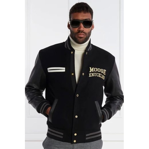 Moose Knuckles Wełniana kurtka bomber | Regular Fit | z dodatkiem skóry ze sklepu Gomez Fashion Store w kategorii Kurtki męskie - zdjęcie 172879606