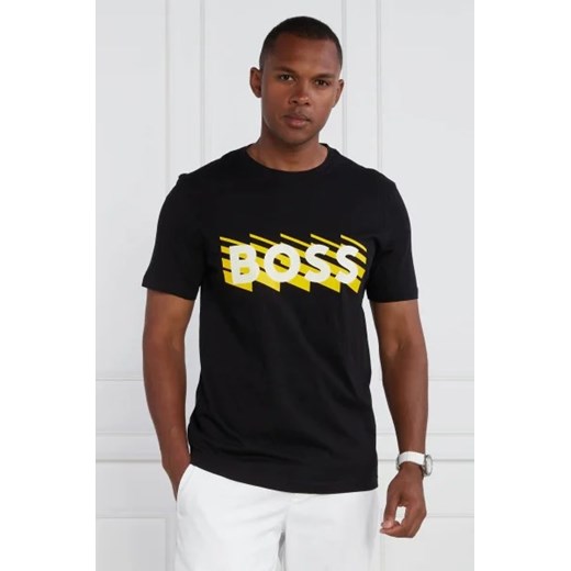 T-shirt męski czarny BOSS HUGO z krótkim rękawem 