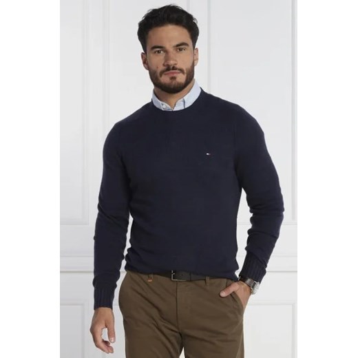 Tommy Hilfiger Wełniany sweter MULTI HTR MERINO CREW NECK | Regular Fit ze sklepu Gomez Fashion Store w kategorii Swetry męskie - zdjęcie 172885446