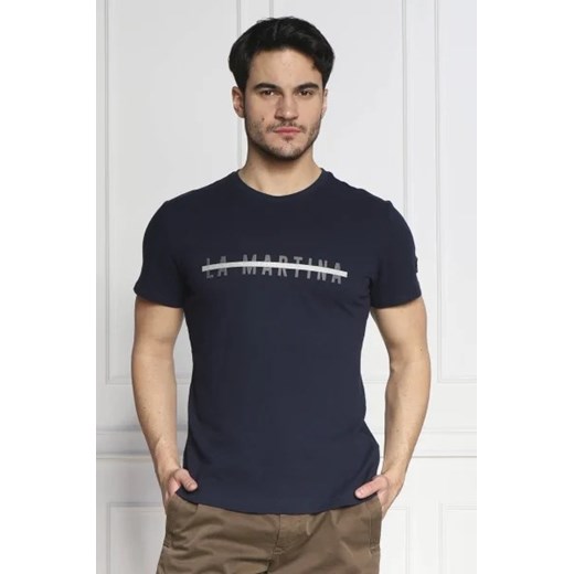 La Martina T-shirt | Regular Fit | z dodatkiem lnu ze sklepu Gomez Fashion Store w kategorii T-shirty męskie - zdjęcie 172886907