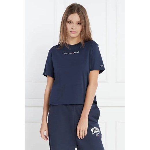 Tommy Jeans T-shirt SERIF LINEAR | Regular Fit ze sklepu Gomez Fashion Store w kategorii Bluzki damskie - zdjęcie 172894756