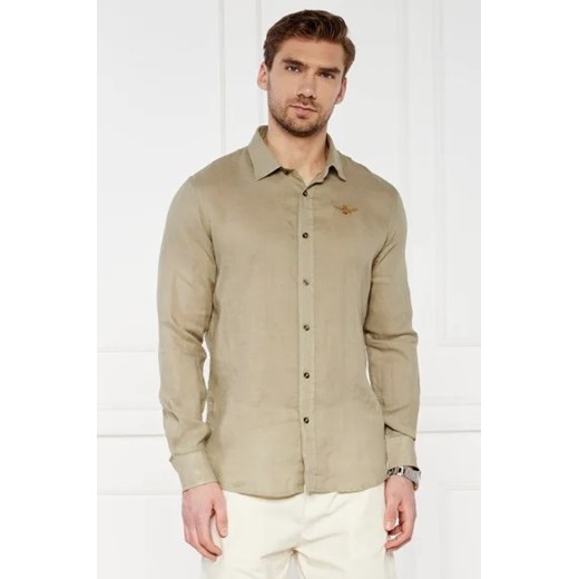Aeronautica Militare Lniana koszula | Regular Fit ze sklepu Gomez Fashion Store w kategorii Koszule męskie - zdjęcie 172895385
