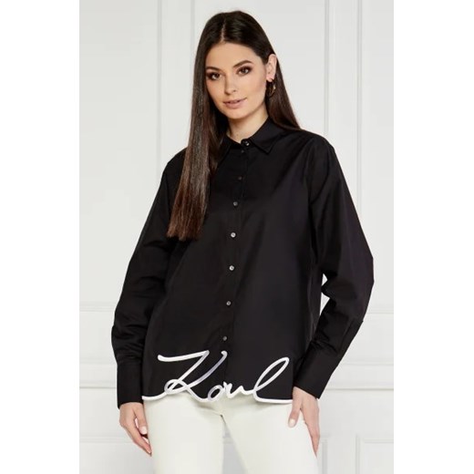 Karl Lagerfeld Koszula karl hem signature shirt | Regular Fit Karl Lagerfeld 38 wyprzedaż Gomez Fashion Store