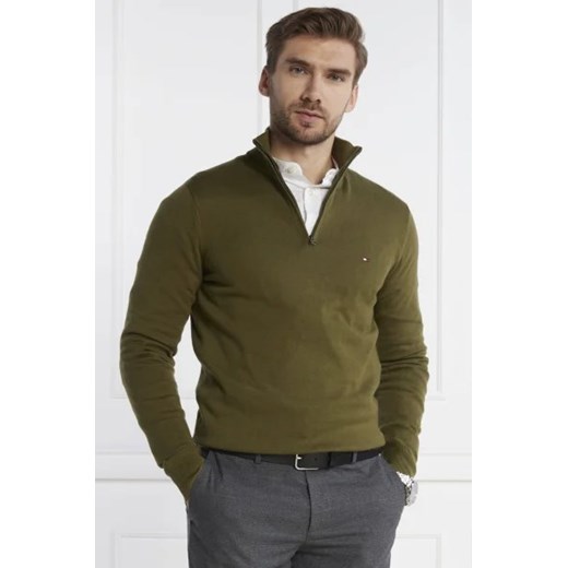 Tommy Hilfiger Sweter ZIP MOCK | Regular Fit | z dodatkiem kaszmiru ze sklepu Gomez Fashion Store w kategorii Swetry męskie - zdjęcie 172899925