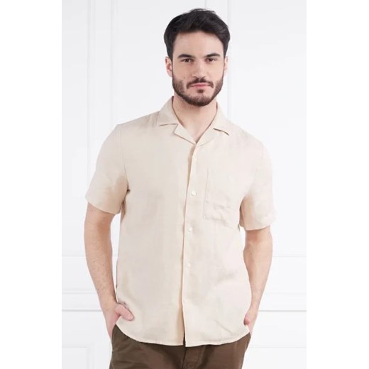 HUGO Lniana koszula Ellino 10248298 01 | Straight fit ze sklepu Gomez Fashion Store w kategorii Koszule męskie - zdjęcie 172900439